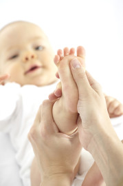 Baby, Osteopathie, Fuß, Massage